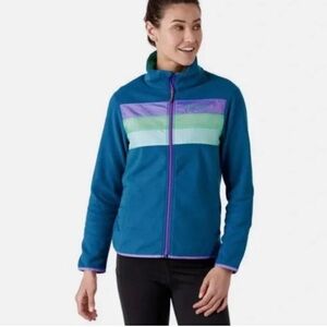 Cotopaxi Women's Teca Fleece Zip Up Jacket | Teal/Purple/Mint | Size Large